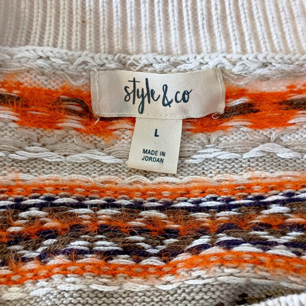 NWOT! FAIR ISLE CREW NECK SWEATER SZ L - Picture 4 of 5